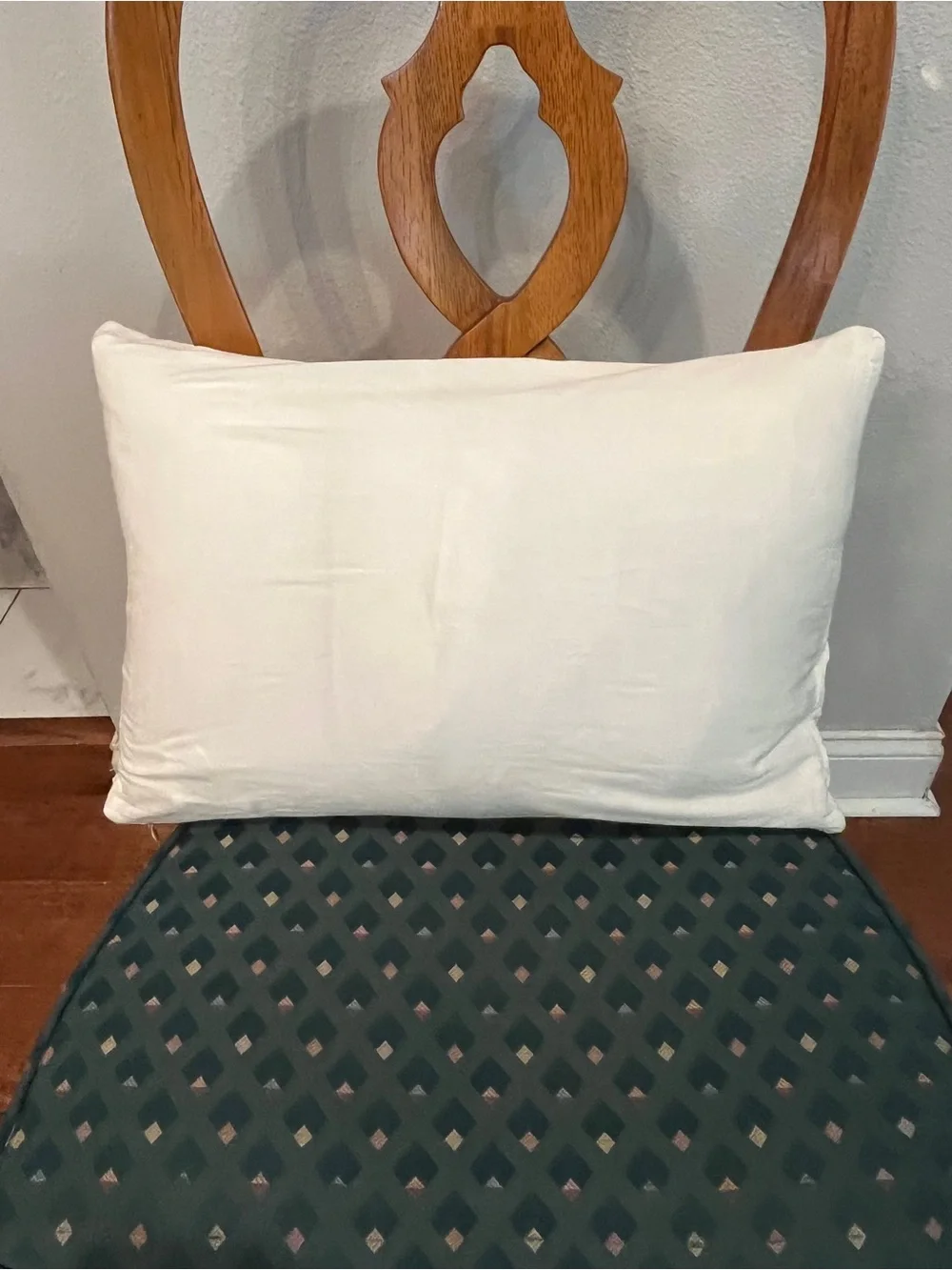 Vintage style Laura Ashley White Ruched Decorative feather Pillow.